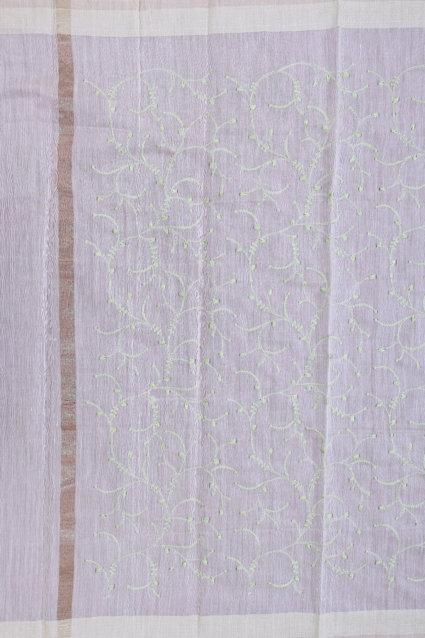 Floral Design Green Cotton Unstitched Salwar Material