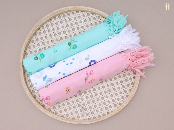 Multicolor Set Of 3 Cotton Towel