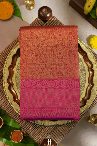 Brocade Design Ruby Red Kanchipuram Silk Saree