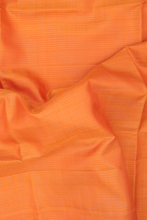Soft Silk Saree In Orange With Allover Design