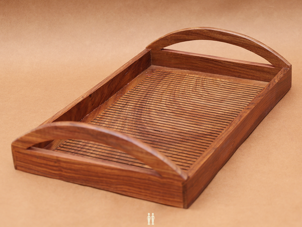 Wooden Serving Tray With Handles