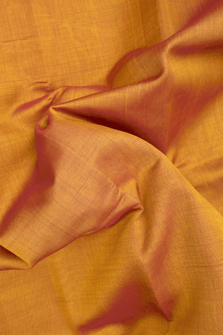 Zari Border Plain Golden Yellow Traditional Silk Cotton Saree