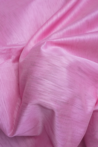Chevron Border Pastel Pink Maheswari Silk Cotton Saree