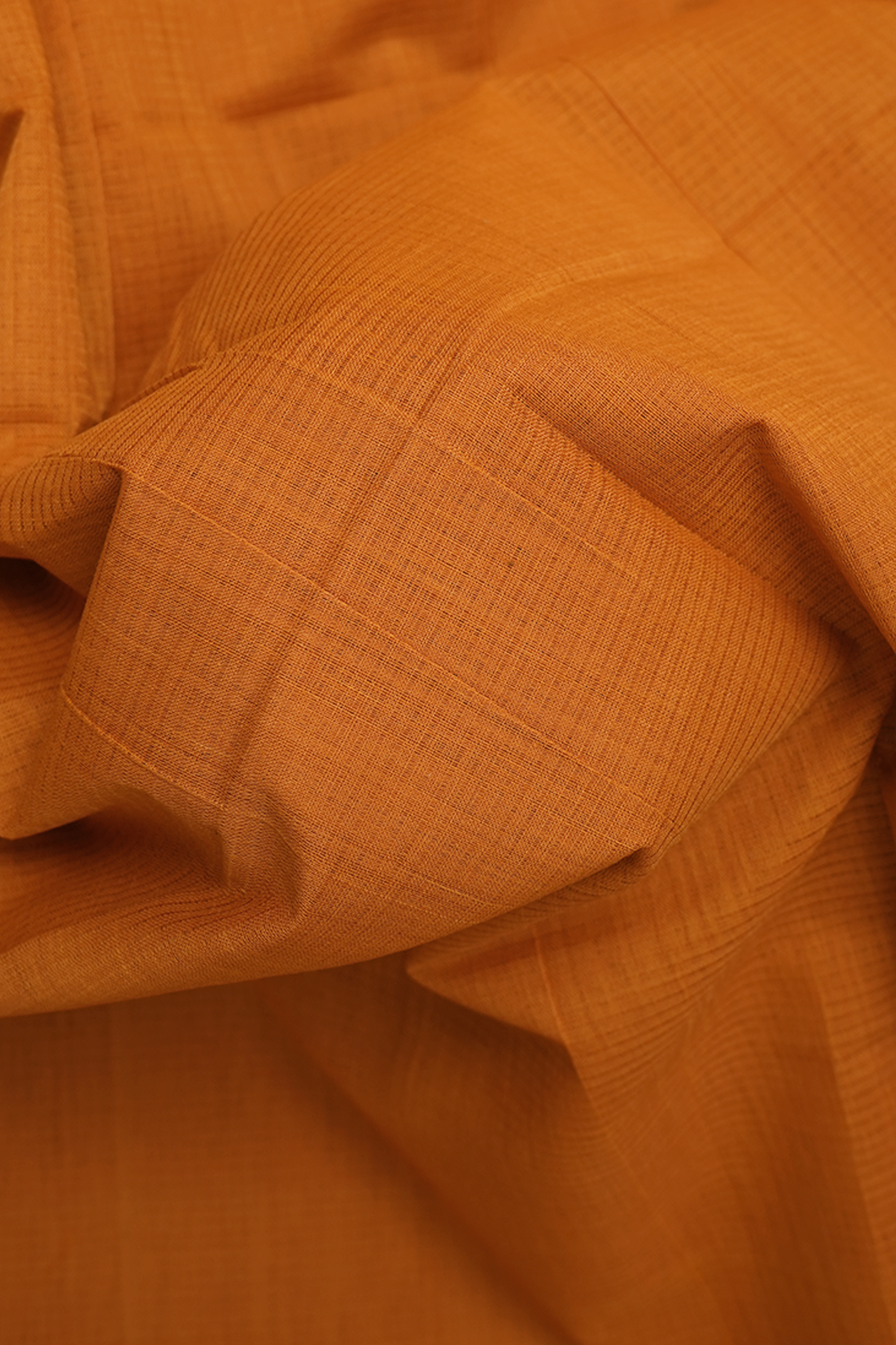 Twill Weave Border Ginger Orange Mangalagiri Cotton Saree