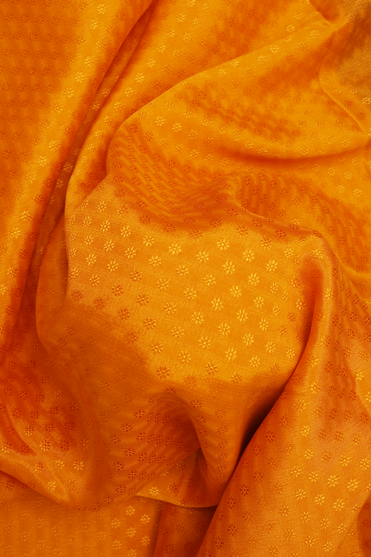 Contrast Border Bright Orange Mysore Silk Saree