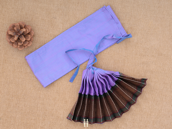 Zari Border Violet Silk Cotton Amman Pavadai Set