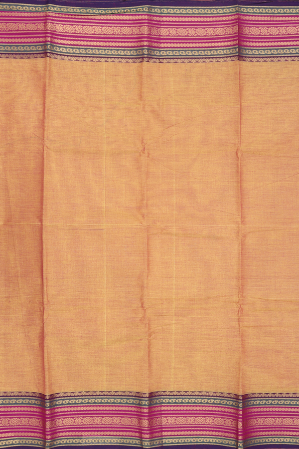 Chettinadu Cotton Saree In Dual Tone With Zari Border