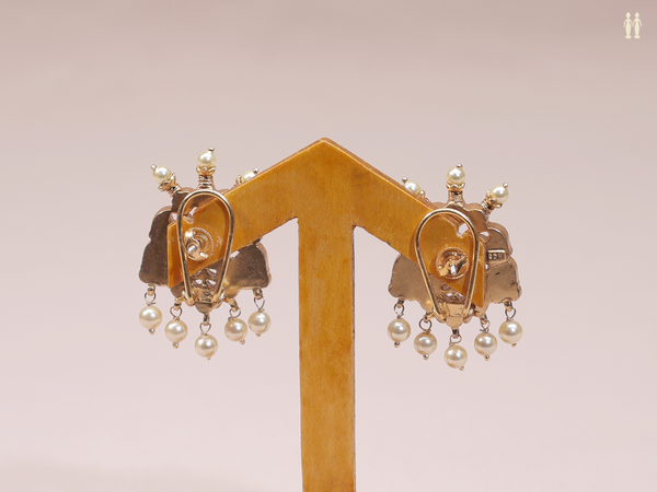Kemp Stone Gold Plated Pure Silver Earrings