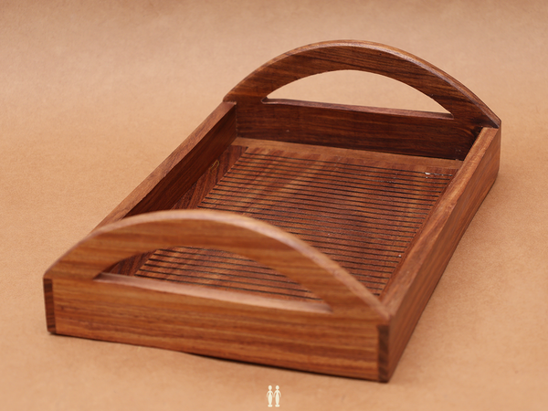 Wooden Serving Tray With Handles