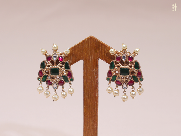 Kemp Stone Gold Plated Pure Silver Earrings