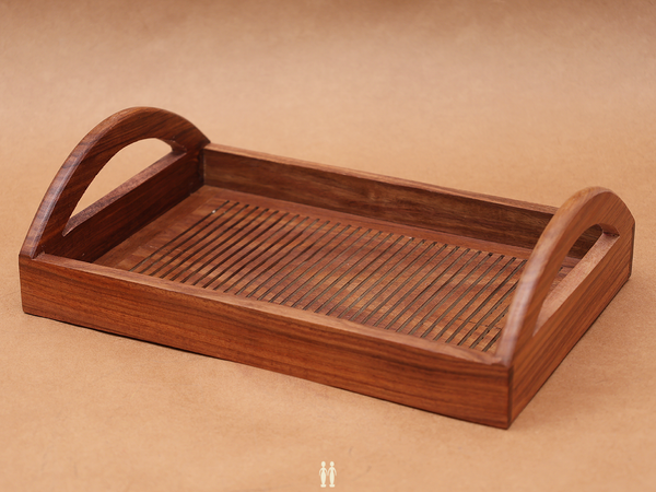 Wooden Serving Tray With Handles