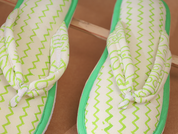 Printed Design Pastel Yellow Cotton Slippers