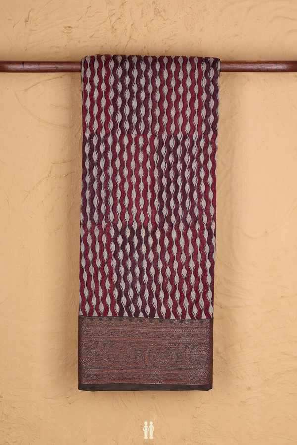 Chanderi Cotton Saree In Shades Of Brown With Allover Design