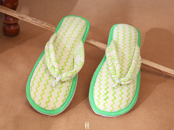 Printed Design Pastel Yellow Cotton Slippers