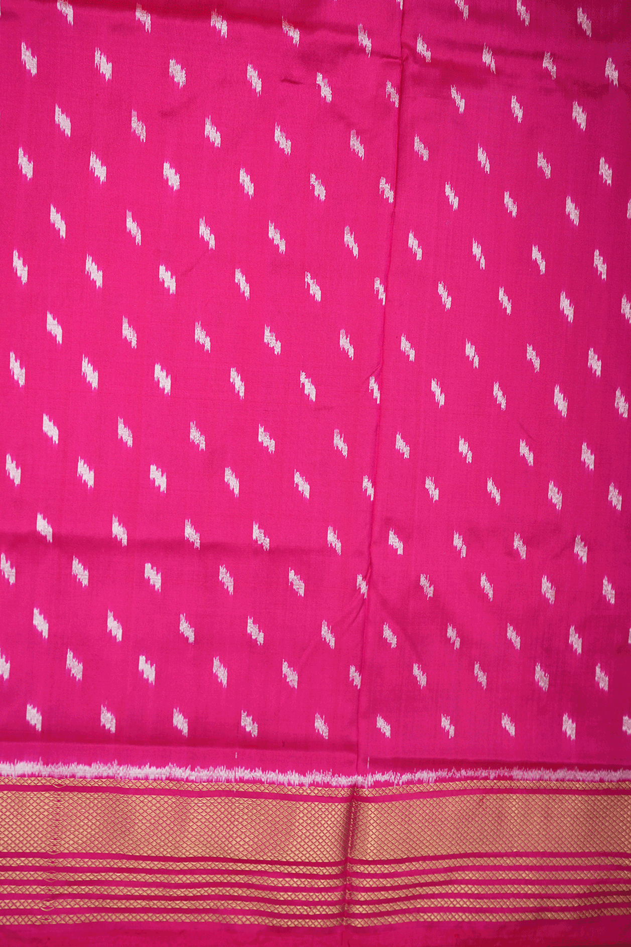 Ikat Buttis Beige Pochampally Silk Saree