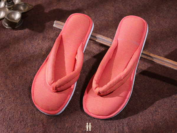 Plain Orange Cotton Slippers