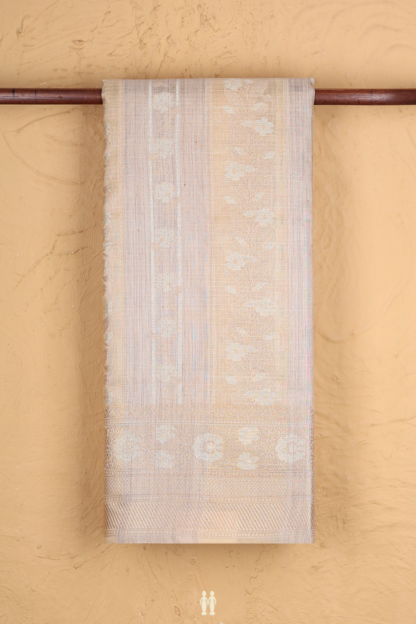 Kota Cotton Saree In Cream And Yellow With Stripes Design