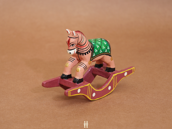 Wooden Handicraft Multicolor Rocking Horse Toy