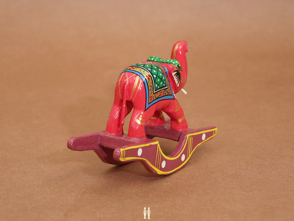 Wooden Handicraft Multicolor Rocking Elephant Toy