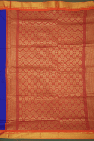 Contrast Zari Border Indigo Blue Nine Yards Cotton Saree