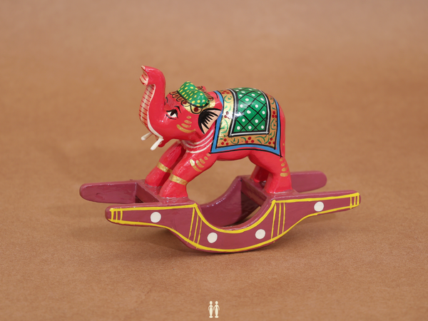 Wooden Handicraft Multicolor Rocking Elephant Toy