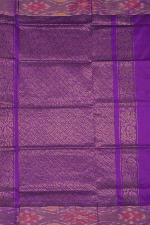 Floral And Paisley Motifs Magenta Poly Cotton Saree
