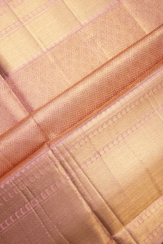 Stripes Zari Design Pink Tissue Kanchipuram Silk Saree