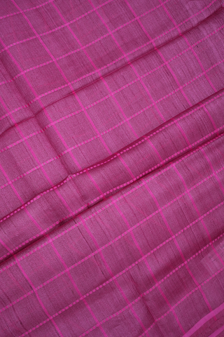 Threadwork Stripes Design Mulberry Pink Jute Saree
