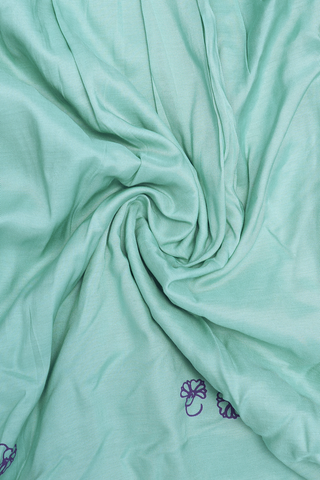 Round Neck Embroidery Green And Blue Muslin Silk Salwar Set