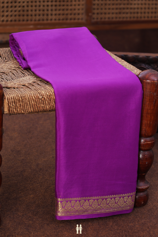Mysore Silk Saree In Purple With Zari Border