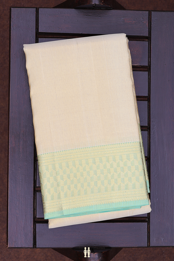 Contrast Border Light Brown Silk Dhoti With Shirt Material