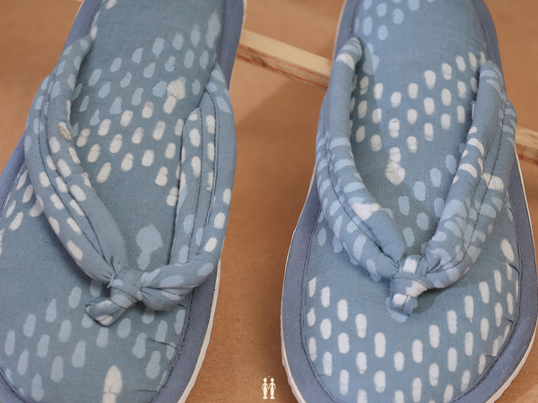 Allover Design Aegean Blue Cotton Slippers