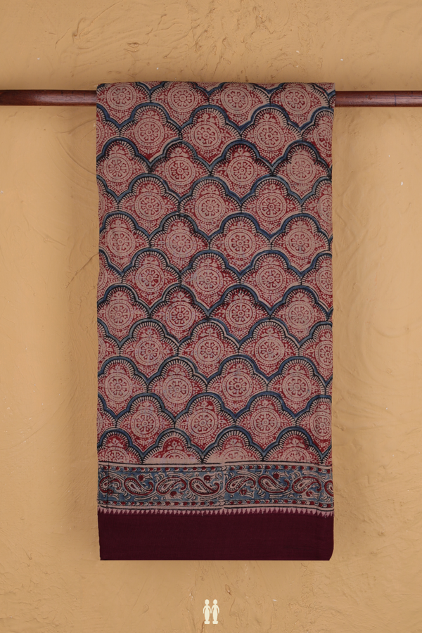 Mangalagiri Cotton Saree In Beige With Printed Design