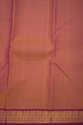 Peacock And Rudraksh Border Dual Tone Kanchipuram Silk Saree