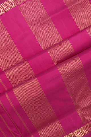 Zari Border Deep Magenta Kanchipuram Nine Yards Silk Saree