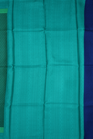 Allover Floral Buttis Blue And Green Printed Silk Saree
