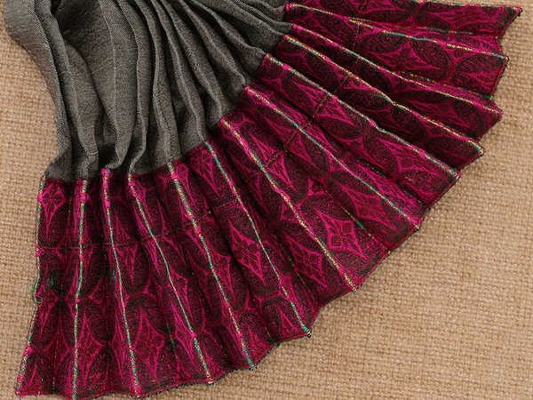 Zari Border Greenish Brown Silk Cotton Amman Pavadai Set