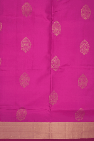 Floral Zari Buttas Magenta Pink Soft Silk Saree