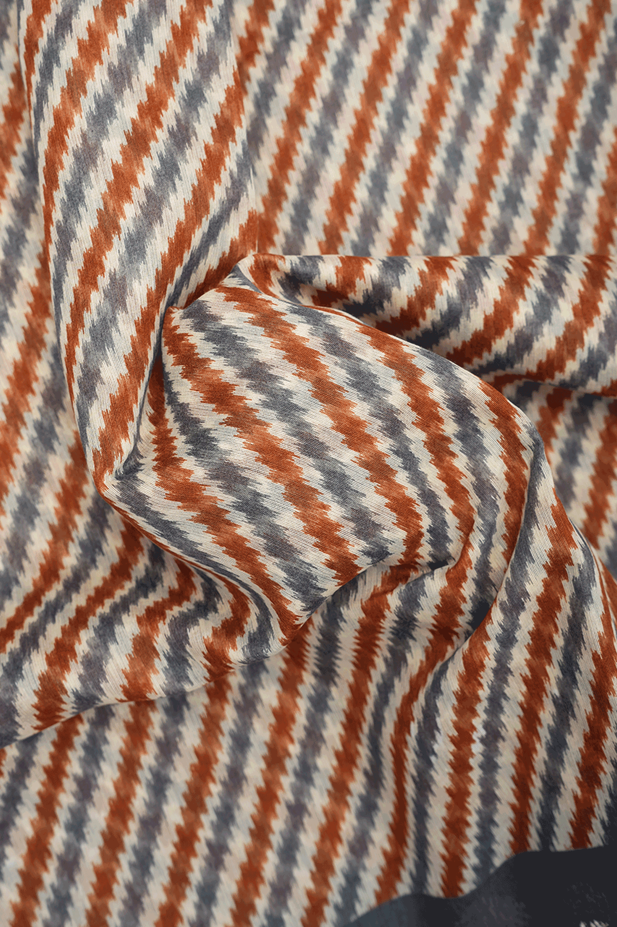 Allover Diagonal Design Multicolor Semi Tussar Silk Saree