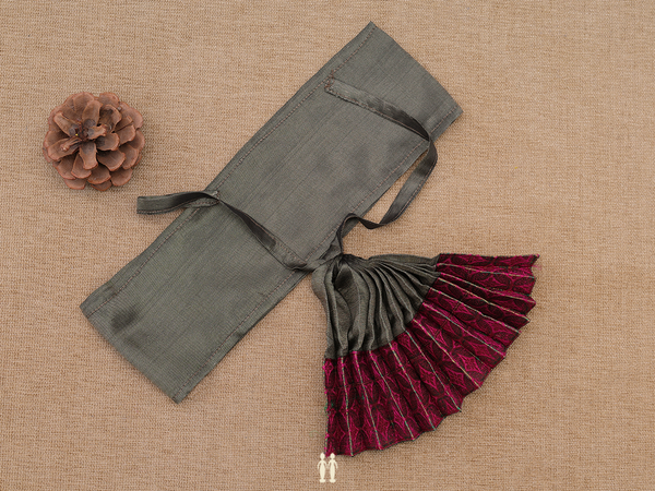 Zari Border Greenish Brown Silk Cotton Amman Pavadai Set