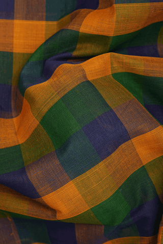Allover Checks Design Multicolor Kanchi Cotton Saree