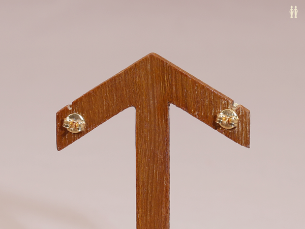Emerald And Crystal Stone Gold Plated Pure Silver Earrings