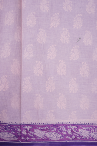 Allover Floral Motifs Purple Hyderabad Cotton Saree