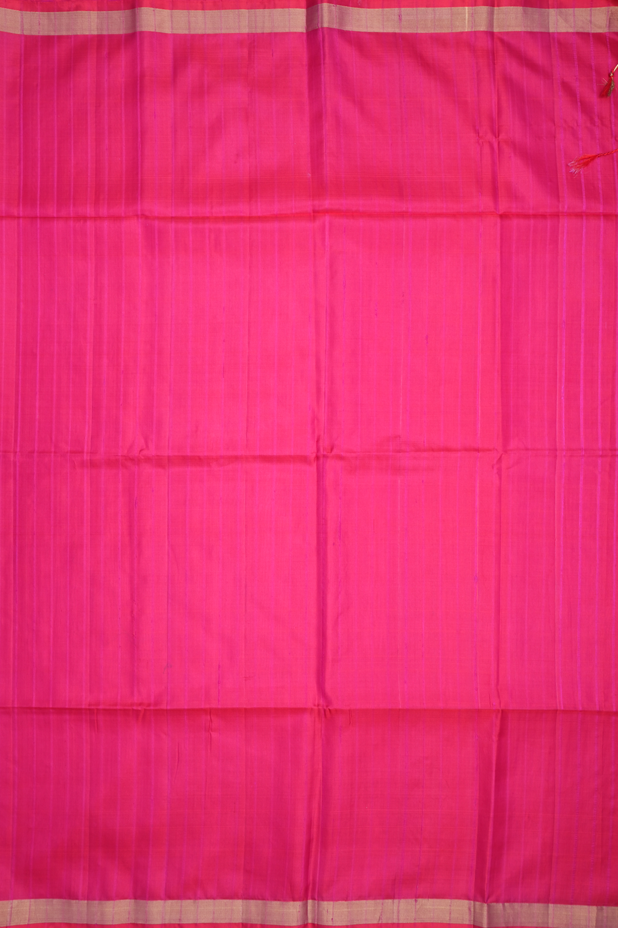 Small Bavanchi Border Plain Rani Pink Soft Silk Saree