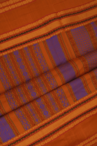 Checks With Buttas Royal Blue Poly Cotton Saree