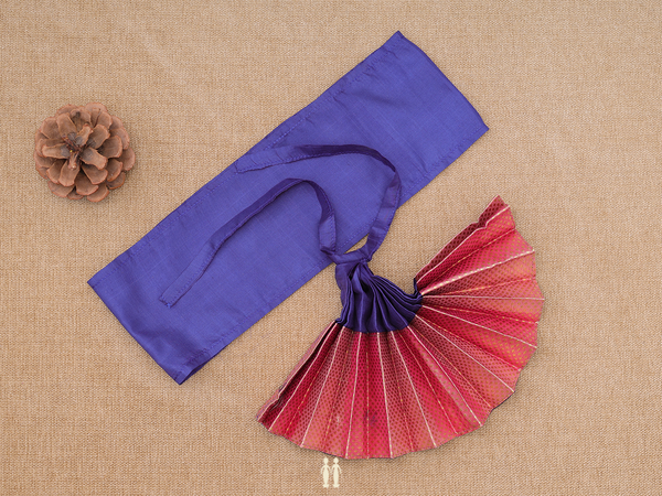 Zari Border Blue Silk Cotton Amman Pavadai Set