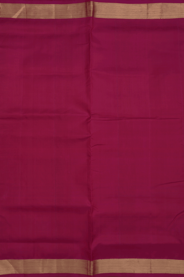 Nine Yards Silk Saree In Mulberry Red With Twill Weave Border