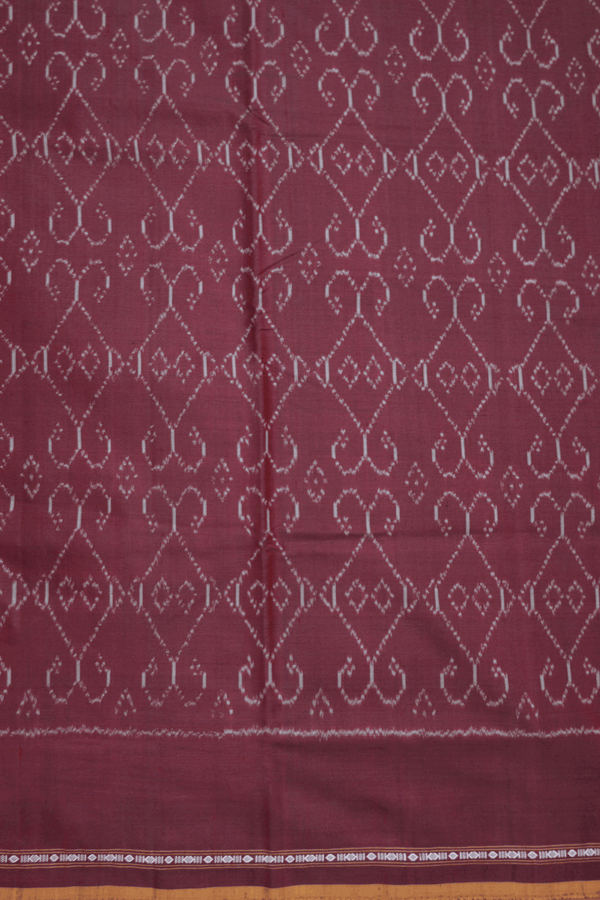 Allover Printed Design Maroon Pochampally Silk Saree