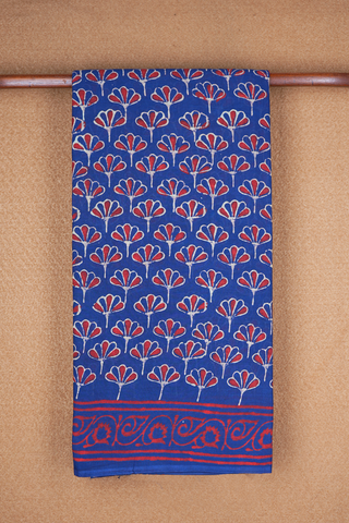 Floral Design Navy Blue Jaipur Cotton Saree