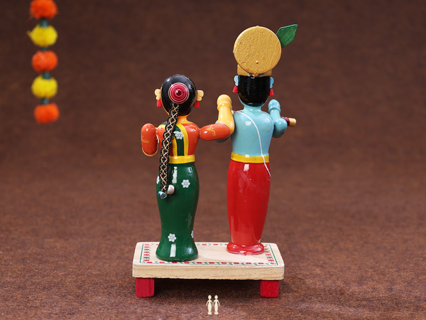 Wooden Handicraft Radha Krishna For Golu Set